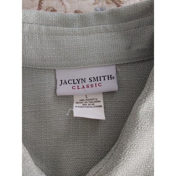 Jaclyn Smith Sage Green Button Up Blouse Top Size Large - Picture 2 of 9